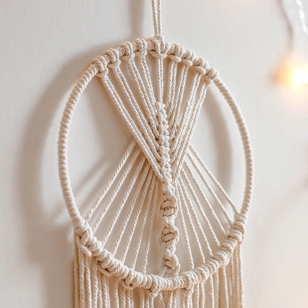 Macrame Dreamcatcher Wall Hanging Round Wall Decor - Picture 2 of 5